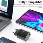 شاحن سريع PD11 بمنفذ واحد PD3.0 USB-C / Type-C بقوة 20 واط مع كابل بيانات Type-C إلى 8 سنون بطول 1 متر، قابس الاتحاد الأوروبي، قابس الاتحاد الأوروبي + كابل Type-C إلى 8 سنون