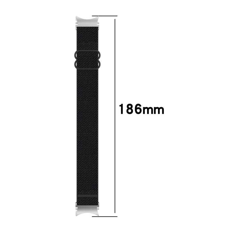 Nylon Stretch Black Buckle Watch Band, For Samsung Galaxy Watch 5 Pro 45mm, For Samsung Galaxy Watch 5 44mm, For Samsung Galaxy Watch 5 40mm, For Samsung Galaxy Watch 4 44mm, For Samsung Galaxy Watch 4 40mm, For Samsung Galaxy Watch 4 Classic 42mm     ...