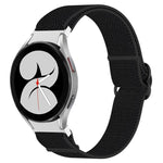 Nylon Stretch Black Buckle Watch Band, For Samsung Galaxy Watch 5 Pro 45mm, For Samsung Galaxy Watch 5 44mm, For Samsung Galaxy Watch 5 40mm, For Samsung Galaxy Watch 4 44mm, For Samsung Galaxy Watch 4 40mm, For Samsung Galaxy Watch 4 Classic 42mm     ...