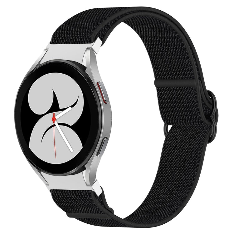 Nylon Stretch Black Buckle Watch Band, For Samsung Galaxy Watch 5 Pro 45mm, For Samsung Galaxy Watch 5 44mm, For Samsung Galaxy Watch 5 40mm, For Samsung Galaxy Watch 4 44mm, For Samsung Galaxy Watch 4 40mm, For Samsung Galaxy Watch 4 Classic 42mm     ...
