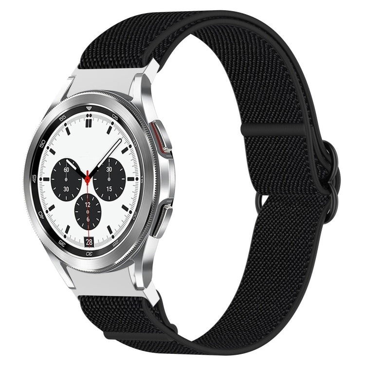 Nylon Stretch Black Buckle Watch Band, For Samsung Galaxy Watch 5 Pro 45mm, For Samsung Galaxy Watch 5 44mm, For Samsung Galaxy Watch 5 40mm, For Samsung Galaxy Watch 4 44mm, For Samsung Galaxy Watch 4 40mm, For Samsung Galaxy Watch 4 Classic 42mm     ...