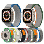 Double Color Nylon Hook and Loop Fastener Watch Band, For Apple Watch Ultra 49mm, For Apple Watch Series 8&7 45mm/SE 2&6&SE&5&4 44mm, For Apple Watch Series 8&7 41mm/SE 2&6&SE&5&4 40mm