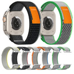 Double Color Nylon Hook and Loop Fastener Watch Band, For Apple Watch Ultra 49mm, For Apple Watch Series 8&7 45mm/SE 2&6&SE&5&4 44mm, For Apple Watch Series 8&7 41mm/SE 2&6&SE&5&4 40mm