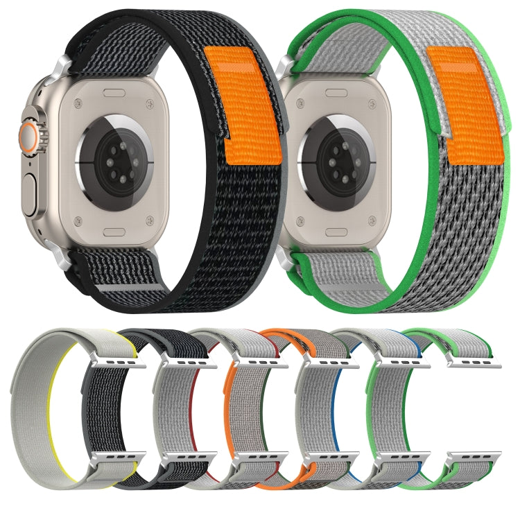 Double Color Nylon Hook and Loop Fastener Watch Band, For Apple Watch Ultra 49mm, For Apple Watch Series 8&7 45mm/SE 2&6&SE&5&4 44mm, For Apple Watch Series 8&7 41mm/SE 2&6&SE&5&4 40mm