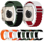 Double Color Nylon Watch Band, For Apple Watch Ultra 49mm, For Apple Watch Series 8&7 45mm/SE 2&6&SE&5&4 44mm, For Apple Watch Series 8&7 41mm/SE 2&6&SE&5&4 40mm