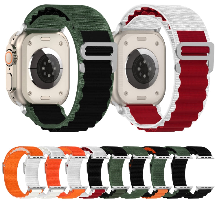 Double Color Nylon Watch Band, For Apple Watch Ultra 49mm, For Apple Watch Series 8&7 45mm/SE 2&6&SE&5&4 44mm, For Apple Watch Series 8&7 41mm/SE 2&6&SE&5&4 40mm
