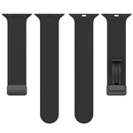 Magnetic Black Buckle Smooth Silicone Watch Band, For Apple Watch Ultra 49mm, For Apple Watch Series 8&7 45mm, For Apple Watch Series 8&7 41mm