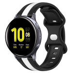 20mm Butterfly Buckle Two-Color Silicone Watch Band, For Samsung Galaxy Watch Active 2 44mm, For Samsung Galaxy Watch 42mm