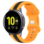 20mm Butterfly Buckle Two-Color Silicone Watch Band, For Samsung Galaxy Watch Active 2 44mm, For Samsung Galaxy Watch 42mm