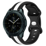 20mm Butterfly Buckle Two-Color Silicone Watch Band, For Samsung Galaxy Watch Active 2 44mm, For Samsung Galaxy Watch 42mm