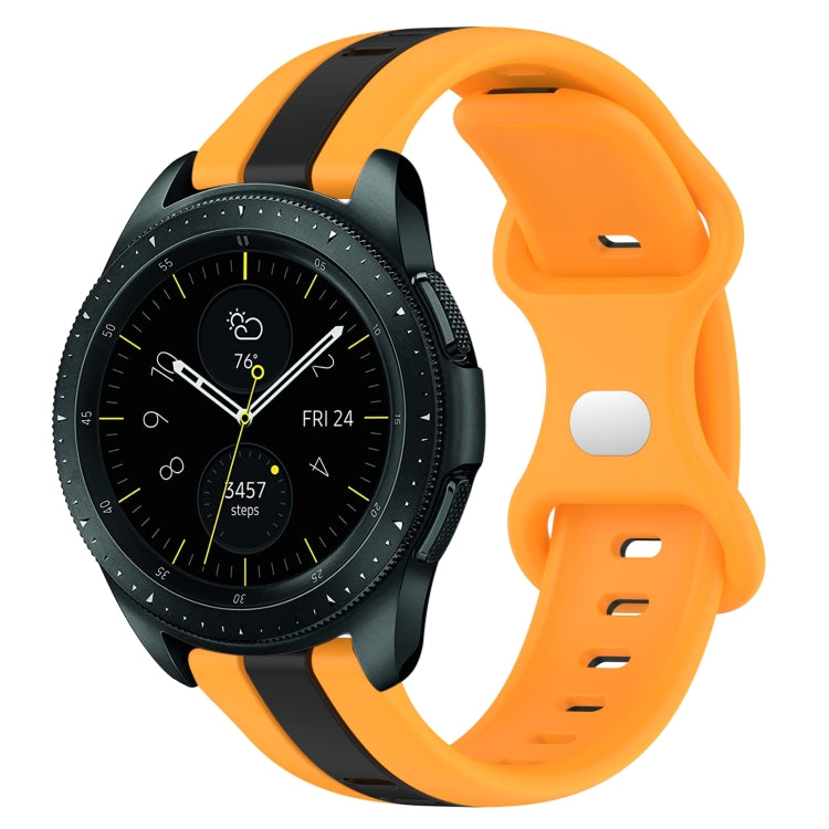 20mm Butterfly Buckle Two-Color Silicone Watch Band, For Samsung Galaxy Watch Active 2 44mm, For Samsung Galaxy Watch 42mm