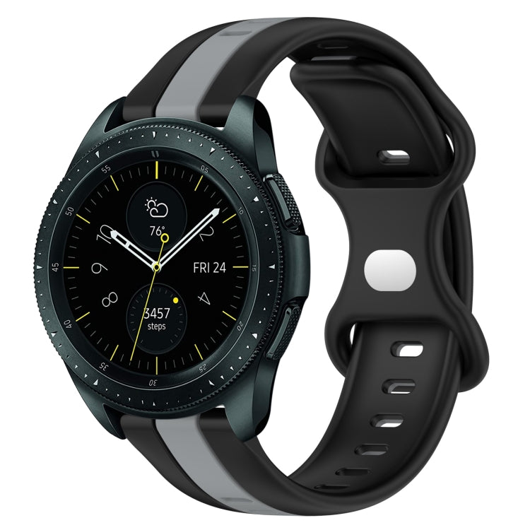 20mm Butterfly Buckle Two-Color Silicone Watch Band, For Samsung Galaxy Watch Active 2 44mm, For Samsung Galaxy Watch 42mm