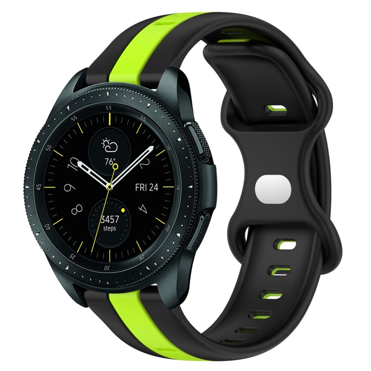 20mm Butterfly Buckle Two-Color Silicone Watch Band, For Samsung Galaxy Watch Active 2 44mm, For Samsung Galaxy Watch 42mm