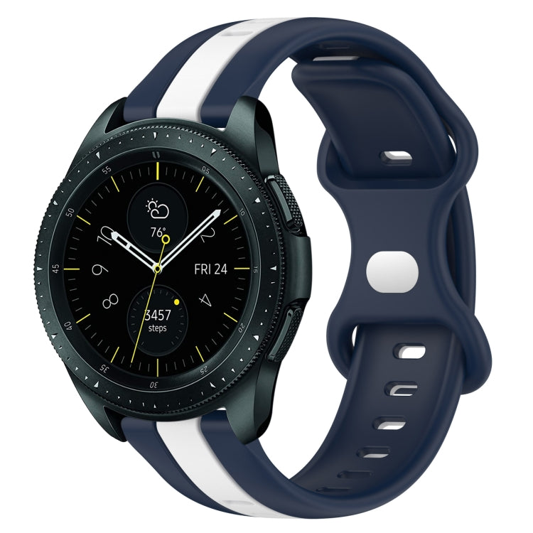 20mm Butterfly Buckle Two-Color Silicone Watch Band, For Samsung Galaxy Watch Active 2 44mm, For Samsung Galaxy Watch 42mm