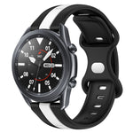 22mm Butterfly Buckle Two-Color Silicone Watch Band, For Samsung Galaxy Watch3 45mm, For Samsung Galaxy Watch 46mm, For Samsung Gear S3 Classic, For Samsung Gear S3 Frontier