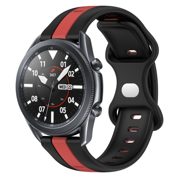 22mm Butterfly Buckle Two-Color Silicone Watch Band, For Samsung Galaxy Watch3 45mm, For Samsung Galaxy Watch 46mm, For Samsung Gear S3 Classic, For Samsung Gear S3 Frontier