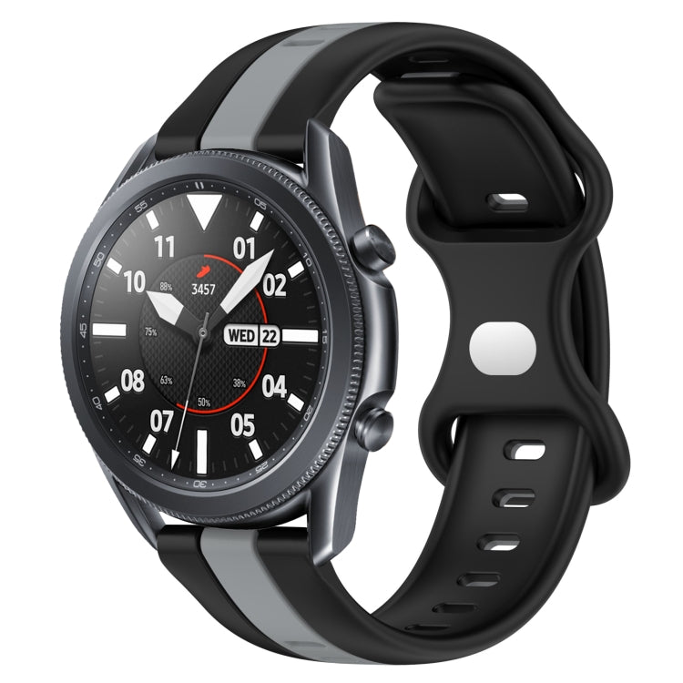 22mm Butterfly Buckle Two-Color Silicone Watch Band, For Samsung Galaxy Watch3 45mm, For Samsung Galaxy Watch 46mm, For Samsung Gear S3 Classic, For Samsung Gear S3 Frontier