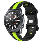 22mm Butterfly Buckle Two-Color Silicone Watch Band, For Samsung Galaxy Watch3 45mm, For Samsung Galaxy Watch 46mm, For Samsung Gear S3 Classic, For Samsung Gear S3 Frontier