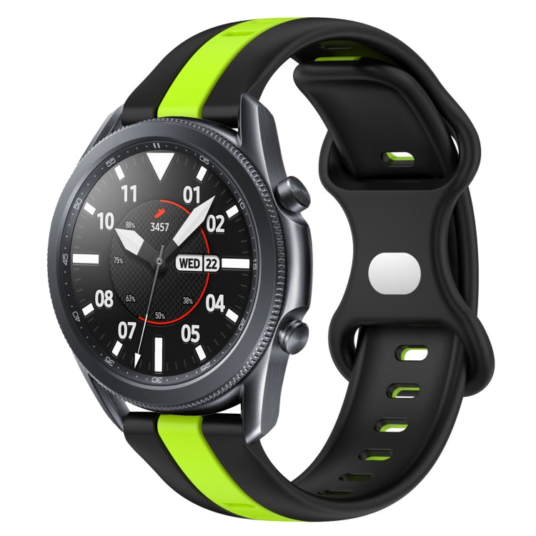 22mm Butterfly Buckle Two-Color Silicone Watch Band, For Samsung Galaxy Watch3 45mm, For Samsung Galaxy Watch 46mm, For Samsung Gear S3 Classic, For Samsung Gear S3 Frontier