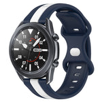 22mm Butterfly Buckle Two-Color Silicone Watch Band, For Samsung Galaxy Watch3 45mm, For Samsung Galaxy Watch 46mm, For Samsung Gear S3 Classic, For Samsung Gear S3 Frontier