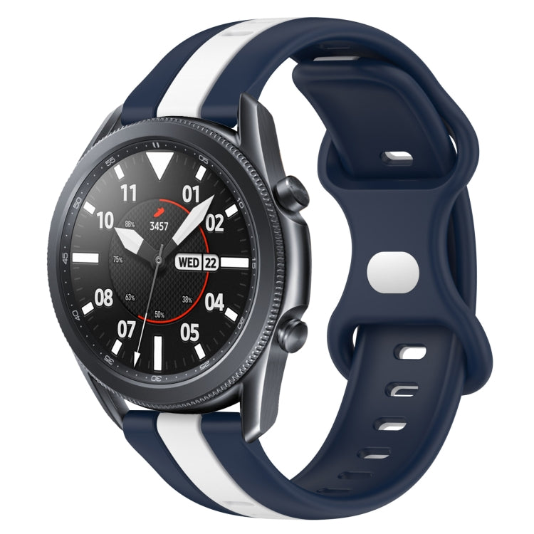 22mm Butterfly Buckle Two-Color Silicone Watch Band, For Samsung Galaxy Watch3 45mm, For Samsung Galaxy Watch 46mm, For Samsung Gear S3 Classic, For Samsung Gear S3 Frontier