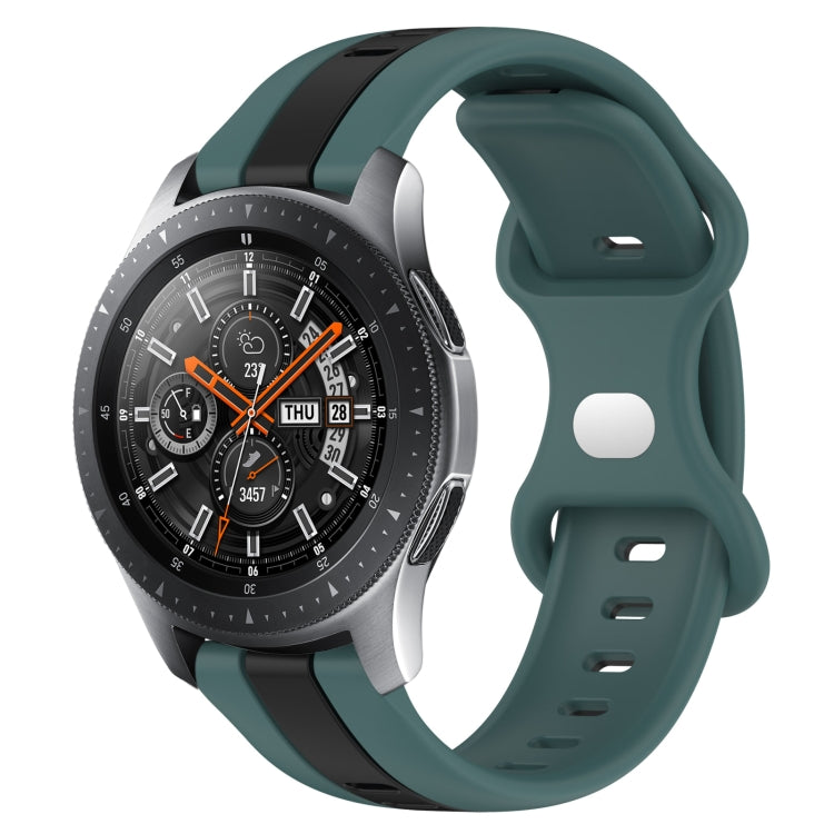 22mm Butterfly Buckle Two-Color Silicone Watch Band, For Samsung Galaxy Watch3 45mm, For Samsung Galaxy Watch 46mm, For Samsung Gear S3 Classic, For Samsung Gear S3 Frontier