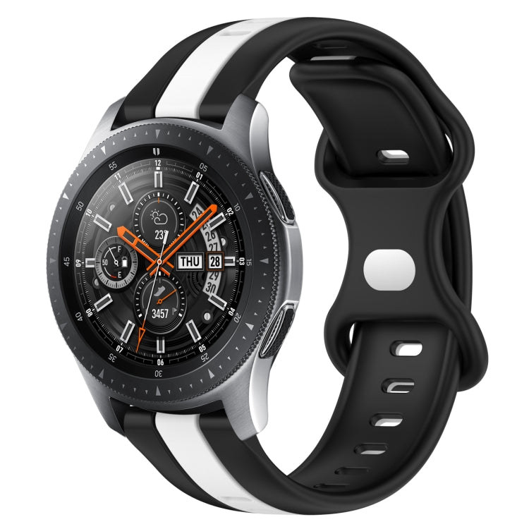 22mm Butterfly Buckle Two-Color Silicone Watch Band, For Samsung Galaxy Watch3 45mm, For Samsung Galaxy Watch 46mm, For Samsung Gear S3 Classic, For Samsung Gear S3 Frontier