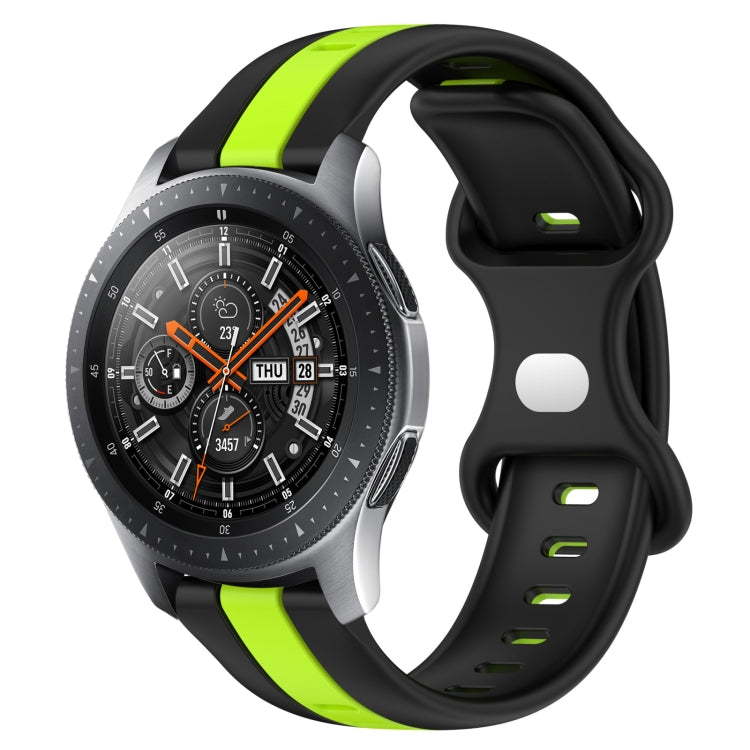 22mm Butterfly Buckle Two-Color Silicone Watch Band, For Samsung Galaxy Watch3 45mm, For Samsung Galaxy Watch 46mm, For Samsung Gear S3 Classic, For Samsung Gear S3 Frontier