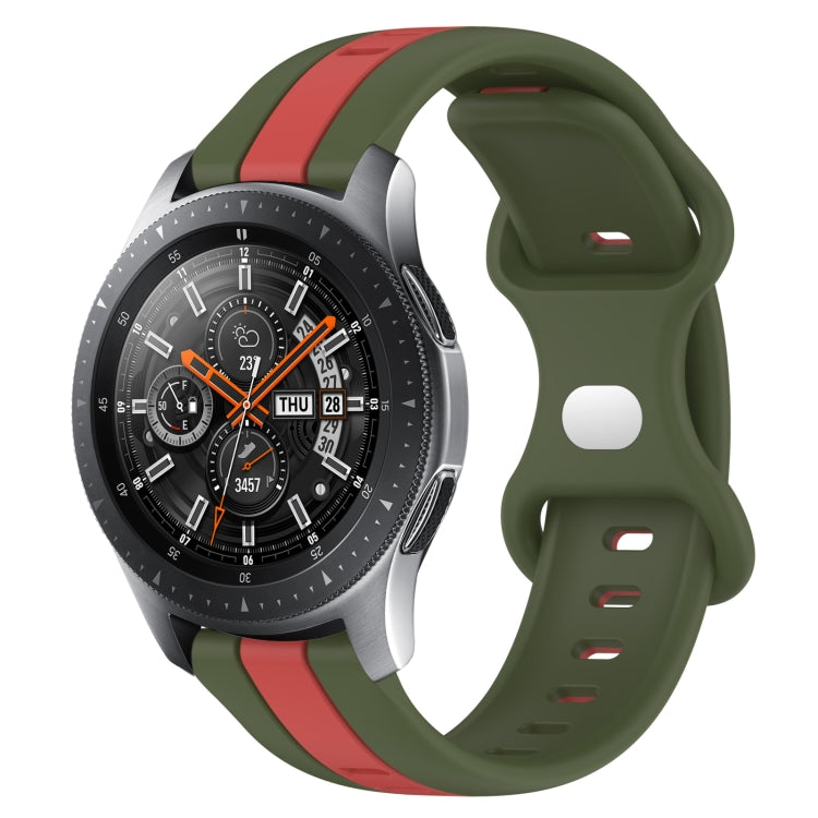 22mm Butterfly Buckle Two-Color Silicone Watch Band, For Samsung Galaxy Watch3 45mm, For Samsung Galaxy Watch 46mm, For Samsung Gear S3 Classic, For Samsung Gear S3 Frontier