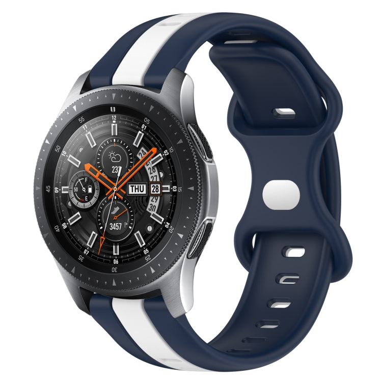 22mm Butterfly Buckle Two-Color Silicone Watch Band, For Samsung Galaxy Watch3 45mm, For Samsung Galaxy Watch 46mm, For Samsung Gear S3 Classic, For Samsung Gear S3 Frontier