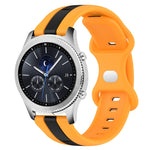 22mm Butterfly Buckle Two-Color Silicone Watch Band, For Samsung Galaxy Watch3 45mm, For Samsung Galaxy Watch 46mm, For Samsung Gear S3 Classic, For Samsung Gear S3 Frontier