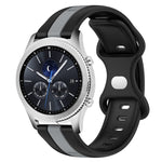 22mm Butterfly Buckle Two-Color Silicone Watch Band, For Samsung Galaxy Watch3 45mm, For Samsung Galaxy Watch 46mm, For Samsung Gear S3 Classic, For Samsung Gear S3 Frontier