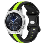 22mm Butterfly Buckle Two-Color Silicone Watch Band, For Samsung Galaxy Watch3 45mm, For Samsung Galaxy Watch 46mm, For Samsung Gear S3 Classic, For Samsung Gear S3 Frontier