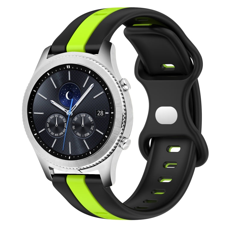 22mm Butterfly Buckle Two-Color Silicone Watch Band, For Samsung Galaxy Watch3 45mm, For Samsung Galaxy Watch 46mm, For Samsung Gear S3 Classic, For Samsung Gear S3 Frontier