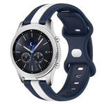 22mm Butterfly Buckle Two-Color Silicone Watch Band, For Samsung Galaxy Watch3 45mm, For Samsung Galaxy Watch 46mm, For Samsung Gear S3 Classic, For Samsung Gear S3 Frontier