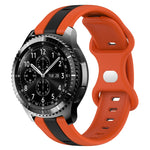 22mm Butterfly Buckle Two-Color Silicone Watch Band, For Samsung Galaxy Watch3 45mm, For Samsung Galaxy Watch 46mm, For Samsung Gear S3 Classic, For Samsung Gear S3 Frontier