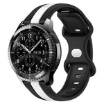 22mm Butterfly Buckle Two-Color Silicone Watch Band, For Samsung Galaxy Watch3 45mm, For Samsung Galaxy Watch 46mm, For Samsung Gear S3 Classic, For Samsung Gear S3 Frontier