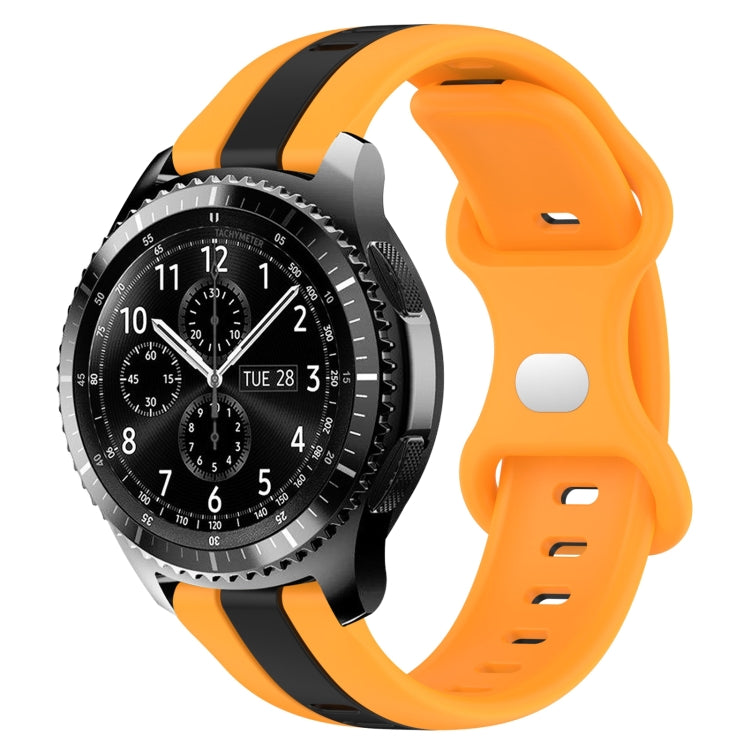 22mm Butterfly Buckle Two-Color Silicone Watch Band, For Samsung Galaxy Watch3 45mm, For Samsung Galaxy Watch 46mm, For Samsung Gear S3 Classic, For Samsung Gear S3 Frontier