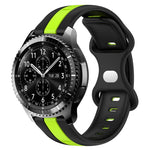 22mm Butterfly Buckle Two-Color Silicone Watch Band, For Samsung Galaxy Watch3 45mm, For Samsung Galaxy Watch 46mm, For Samsung Gear S3 Classic, For Samsung Gear S3 Frontier