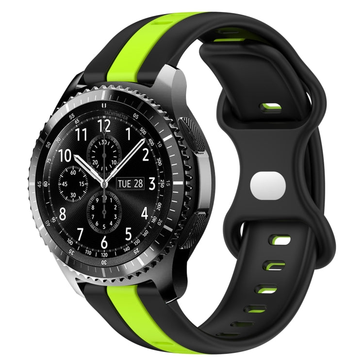 22mm Butterfly Buckle Two-Color Silicone Watch Band, For Samsung Galaxy Watch3 45mm, For Samsung Galaxy Watch 46mm, For Samsung Gear S3 Classic, For Samsung Gear S3 Frontier