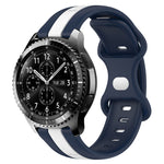 22mm Butterfly Buckle Two-Color Silicone Watch Band, For Samsung Galaxy Watch3 45mm, For Samsung Galaxy Watch 46mm, For Samsung Gear S3 Classic, For Samsung Gear S3 Frontier