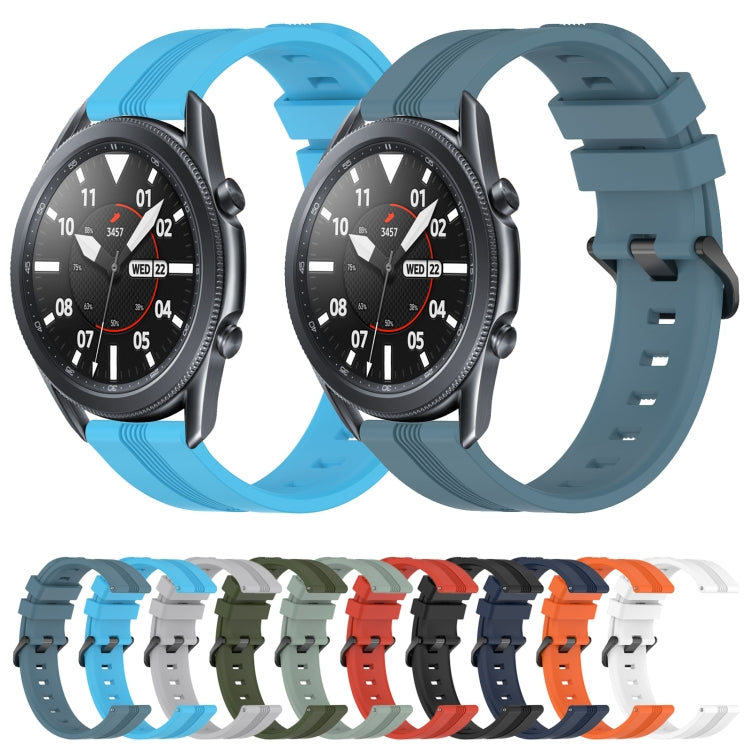 22mm Concave Striped Slicone Watch Band, For Samsung Galaxy Watch3 45mm, For Samsung Galaxy Watch 46mm, For Samsung Gear S3 Classic, For Samsung Gear S3 Frontier