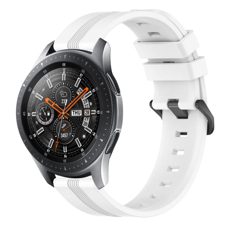 22mm Concave Striped Slicone Watch Band, For Samsung Galaxy Watch3 45mm, For Samsung Galaxy Watch 46mm, For Samsung Gear S3 Classic, For Samsung Gear S3 Frontier