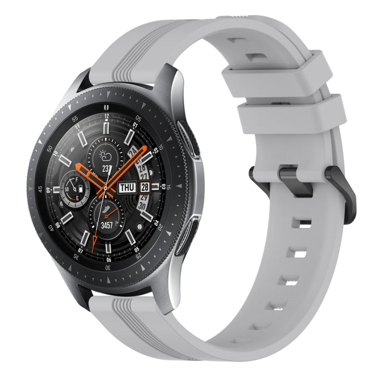 22mm Concave Striped Slicone Watch Band, For Samsung Galaxy Watch3 45mm, For Samsung Galaxy Watch 46mm, For Samsung Gear S3 Classic, For Samsung Gear S3 Frontier