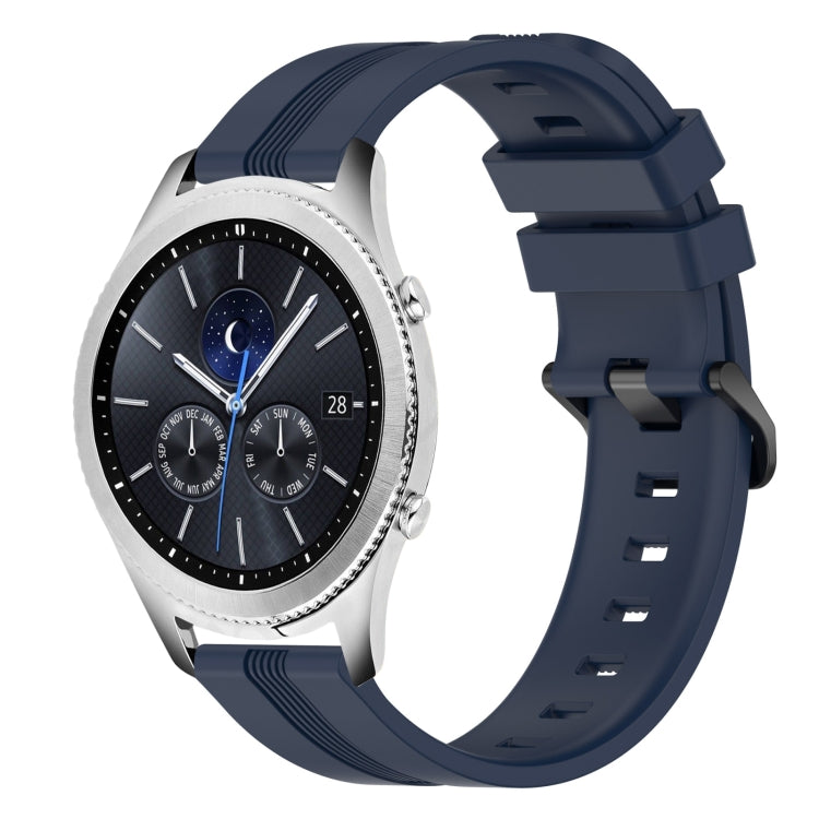 22mm Concave Striped Slicone Watch Band, For Samsung Galaxy Watch3 45mm, For Samsung Galaxy Watch 46mm, For Samsung Gear S3 Classic, For Samsung Gear S3 Frontier