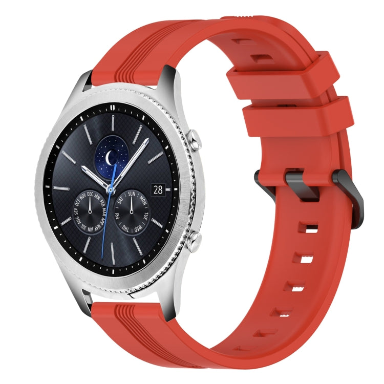 22mm Concave Striped Slicone Watch Band, For Samsung Galaxy Watch3 45mm, For Samsung Galaxy Watch 46mm, For Samsung Gear S3 Classic, For Samsung Gear S3 Frontier