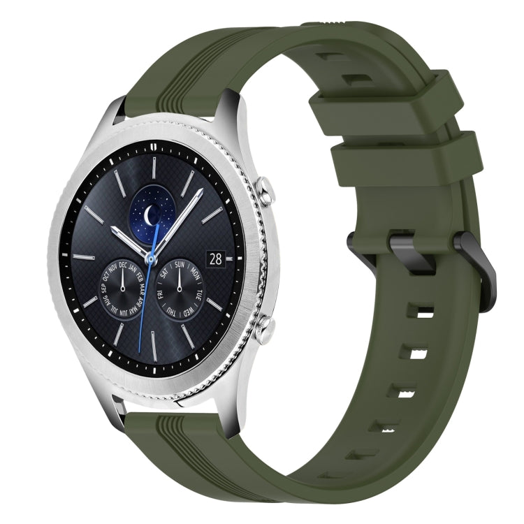 22mm Concave Striped Slicone Watch Band, For Samsung Galaxy Watch3 45mm, For Samsung Galaxy Watch 46mm, For Samsung Gear S3 Classic, For Samsung Gear S3 Frontier