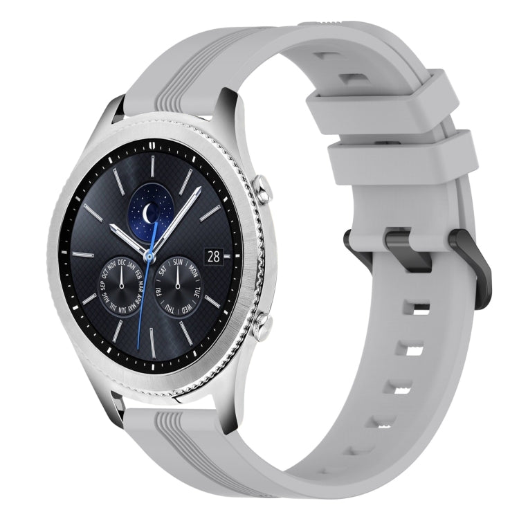 22mm Concave Striped Slicone Watch Band, For Samsung Galaxy Watch3 45mm, For Samsung Galaxy Watch 46mm, For Samsung Gear S3 Classic, For Samsung Gear S3 Frontier