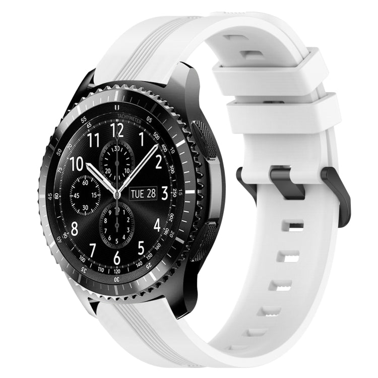 22mm Concave Striped Slicone Watch Band, For Samsung Galaxy Watch3 45mm, For Samsung Galaxy Watch 46mm, For Samsung Gear S3 Classic, For Samsung Gear S3 Frontier