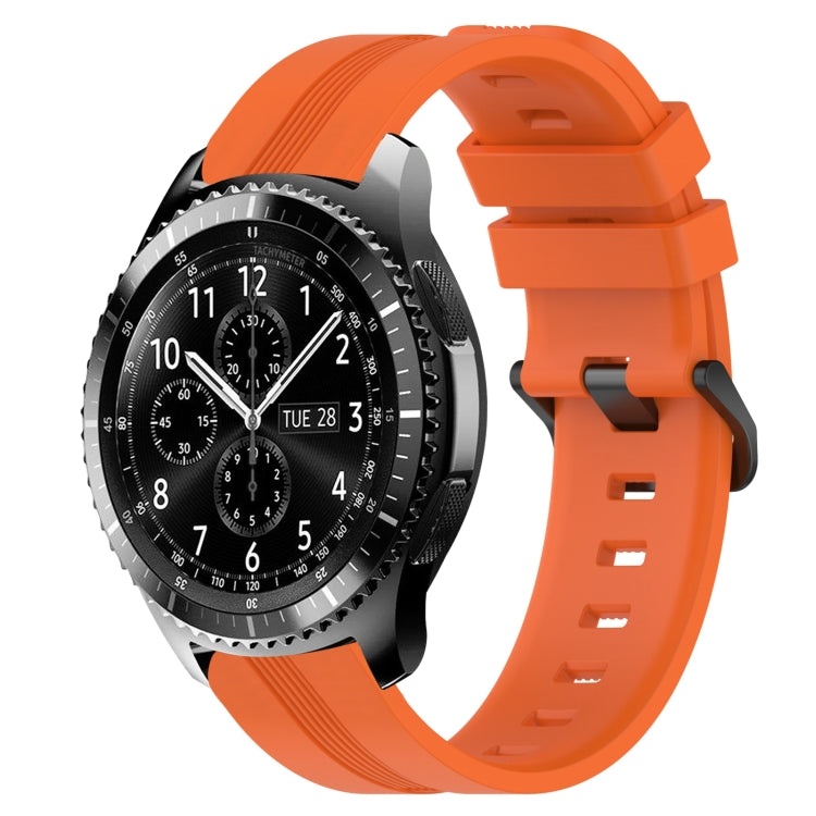 22mm Concave Striped Slicone Watch Band, For Samsung Galaxy Watch3 45mm, For Samsung Galaxy Watch 46mm, For Samsung Gear S3 Classic, For Samsung Gear S3 Frontier